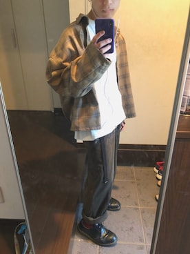 「シンプルおしゃれが好き」｜「アイテム（カバーオール）」を使った、ホタテさん（メンズ・160cm）の秋コーディネート