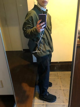 「BASISBROEK（バシスブルック）のアイテム（スウェット）」を使った、ホタテさん（メンズ・160cm）の冬コーディネート
