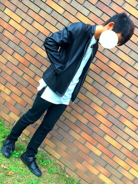 「SPINNS（スピンズ）のアイテム（ライダースジャケット）」を使った、TETSU✰【相互フォロー】さん（メンズ・168cm）の秋コーディネート