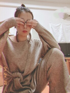 「おうちスタイル」｜「アイテム（口紅/リップティント/グロス）」を使った、ｓｕｋｕさん（レディース・167cm）の春コーディネート