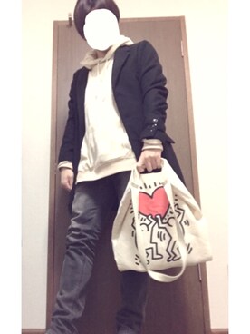 「JOYRICH」｜「アイテム（チェスターコート）」を使った、유타(ゆうた)さん（メンズ・166cm）の冬コーディネート