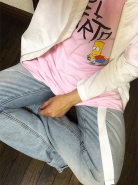 「JUNRED（ジュンレッド）のアイテム（MA-1）」を使った、유타(ゆうた)さん（メンズ・166cm）の夏コーディネート