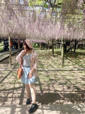 「藤の花」｜夏芽なつめさん（レディース・159cm）の夏コーディネート