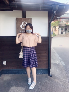 「由布院」｜夏芽なつめさん（レディース・159cm）の秋コーディネート
