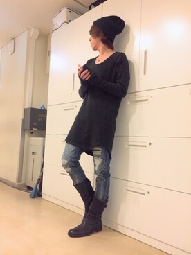 「MA_JULIUS(エムエーユリウス)のアイテム」を使った、ムラジュンさん(メンズ・172cm)の冬コーディネート