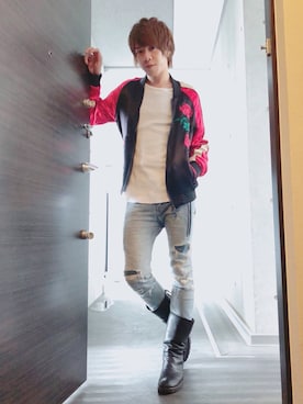 「ZARA MANのアイテム（ブルゾン）」を使った、ムラジュンさん（メンズ・172cm）の春コーディネート