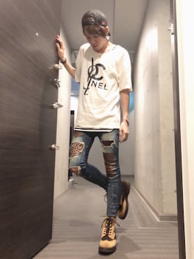 「GLAMB by glamb（グラムバイグラム）のアイテム（トップス）」を使った、ムラジュンさん（メンズ・172cm）の夏コーディネート