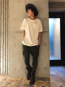 「GLAMB by glamb（グラムバイグラム）のアイテム（トップス）」を使った、ムラジュンさん（メンズ・172cm）の夏コーディネート