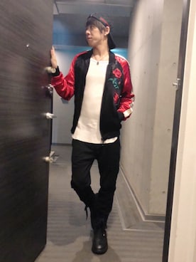 「ZARA MANのアイテム（ブルゾン）」を使った、ムラジュンさん（メンズ・172cm）の秋コーディネート