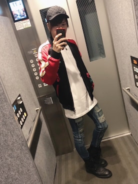 「ZARA MANのアイテム（ブルゾン）」を使った、ムラジュンさん（メンズ・172cm）の秋コーディネート