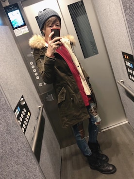 「STUDIOUS（ステュディオス）のアイテム（モッズコート）」を使った、ムラジュンさん（メンズ・172cm）の冬コーディネート