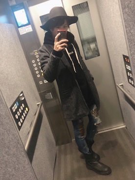 「GLAMB by glamb（グラムバイグラム）のアイテム（ジャケット/アウター）」を使った、ムラジュンさん（メンズ・172cm）の冬コーディネート