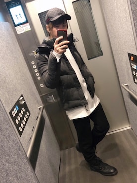 「MARCELO BURLON（マルセロ・バーロン）のアイテム（パンツ）」を使った、ムラジュンさん（メンズ・172cm）の冬コーディネート