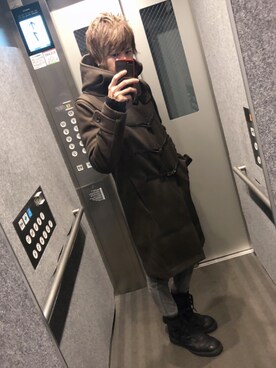 「ブーツイン」｜「アイテム（ダッフルコート）」を使った、ムラジュンさん（メンズ・172cm）の冬コーディネート
