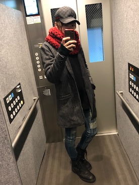 「GLAMB by glamb（グラムバイグラム）のアイテム（ジャケット/アウター）」を使った、ムラジュンさん（メンズ・172cm）の冬コーディネート