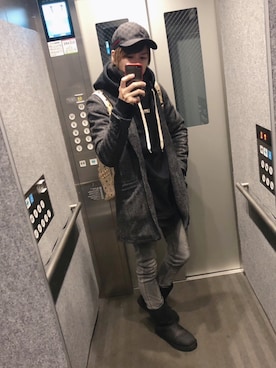 「GLAMB by glamb（グラムバイグラム）のアイテム（ジャケット/アウター）」を使った、ムラジュンさん（メンズ・172cm）の冬コーディネート