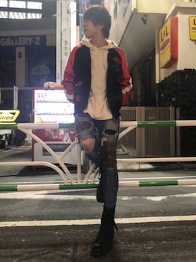 「ZARA MAN」｜「アイテム（ブルゾン）」を使った、ムラジュンさん（メンズ・172cm）の冬コーディネート