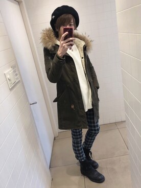 「STUDIOUS（ステュディオス）のアイテム（モッズコート）」を使った、ムラジュンさん（メンズ・172cm）の冬コーディネート