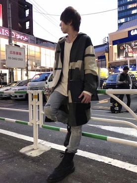 「N.HOOLYWOOD（N.ハリウッド）のアイテム（パーカー）」を使った、ムラジュンさん（メンズ・172cm）の春コーディネート