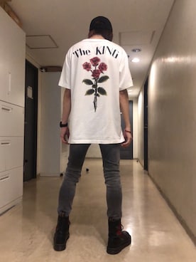 「GLAMB by glamb（グラムバイグラム）のアイテム（トップス）」を使った、ムラジュンさん（メンズ・172cm）の秋コーディネート