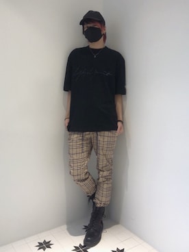 「PRADA（プラダ）のアイテム（キャップ）」を使った、ムラジュンさん（メンズ・172cm）の夏コーディネート