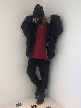 「FACETASM」｜「アイテム（ブルゾン）」を使った、ムラジュンさん（メンズ・172cm）の秋コーディネート