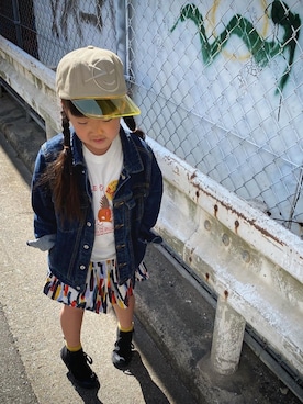 「OSHKOSH（オシュコシュ）のアイテム（ジャケット/アウター）」を使った、rihito★mahatoさん（キッズ・110cm）の春コーディネート