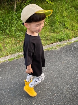 「アイテム（その他、ホワイト系）」を使った、rihito★mahatoさん（キッズ・110cm）の春コーディネート
