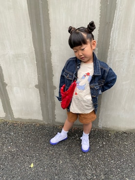 「OSHKOSH（オシュコシュ）のアイテム（ジャケット/アウター）」を使った、rihito★mahatoさん（キッズ・110cm）の春コーディネート