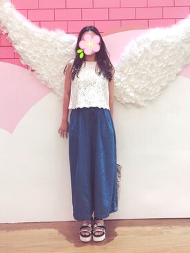 「MSGM（エムエスジーエム）のアイテム（シューズ）」を使った、sunflower716さん（レディース・162cm）の夏コーディネート