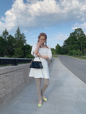 「BEAMS」｜「アイテム（ヘアアクセサリー）」を使った、LianeDさん（レディース・168cm）の夏コーディネート