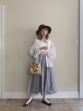 「アイテム（ブラジャー、ホワイト系）」を使った、LianeDさん（レディース・168cm）の夏コーディネート