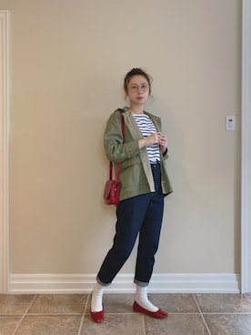 「MUJI」｜「アイテム（ブルゾン）」を使った、LianeDさん（レディース・168cm）の秋コーディネート