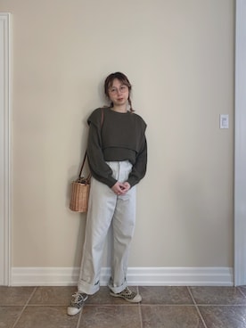 「SLOBE IENA（スローブイエナ）の【BENSIMON/ベンシモン 】 TENNIS LACETS FEMMEスニーカー（スニーカー）」を使った、LianeDさん（レディース・168cm）の秋コーディネート