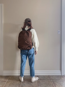 「RUBY AND YOU（ルビーアンドユー）のアイテム（バックパック/リュック）」を使った、LianeDさん（レディース・168cm）の秋コーディネート