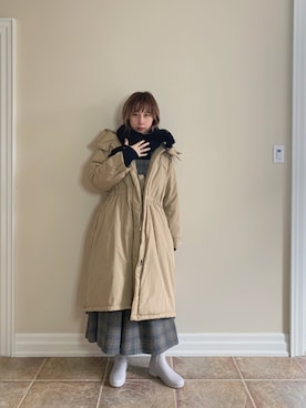 「タートルネック」｜「アイテム（レインシューズ）」を使った、LianeDさん（レディース・168cm）の冬コーディネート