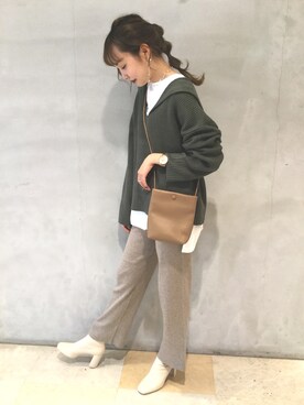 「LOWRYS FARM（ローリーズファーム）のストレッチヒールブーツ　851418（ブーツ）」を使った、LOWRYS FARMさんすて福山店さん（レディース・160cm）の秋コーディネート