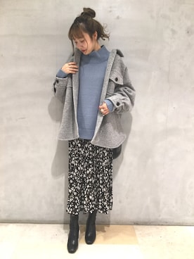 「LOWRYS FARM（ローリーズファーム）のストレッチヒールブーツ　851418（ブーツ）」を使った、LOWRYS FARMさんすて福山店さん（レディース・160cm）の秋コーディネート