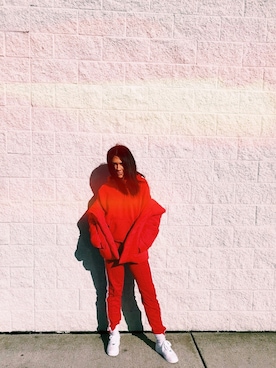 「red」｜「アイテム（MA-1）」を使った、kylieさん（レディース・173cm）の春コーディネート