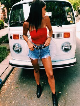「brandymelville」｜「アイテム（ブーティ）」を使った、kylieさん（レディース・173cm）の春コーディネート