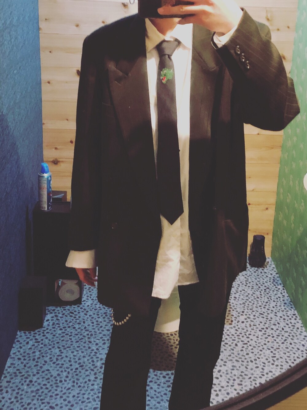 「お洒落さんとつながりたい、GUCCI、平成最後のWEARISTAセンバツ、ビッグシルエット、モード」｜「GUCCIのアイテム（ネクタイ、ブラック系）」を使った、わおんさん（メンズ・170cm）の春コーディネートの1枚目の写真