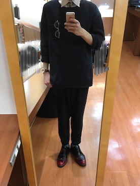 「CABANE de ZUCCa（カバンドズッカ）のアイテム（スラックス）」を使った、donnaさん（メンズ・181cm）の秋コーディネート