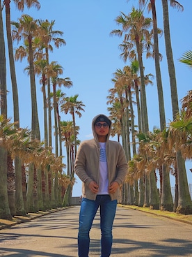 「RVCA（ルーカ）のアイテム（ニットキャップ/ビーニー）」を使った、Shunsukeさん（メンズ・168cm）の春コーディネート