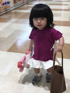 「1歳半」｜「アイテム（ワンピース/ドレス）」を使った、Nanaさん（キッズ・70cm）の春コーディネート