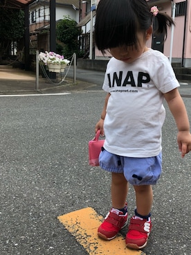 「Moujonjon（ムージョンジョン）のアイテム（その他パンツ）」を使った、Nanaさん（キッズ・80cm）の夏コーディネート