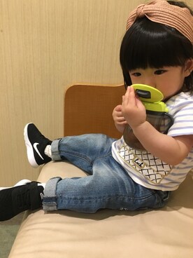 「アイテム（カチューシャ）」を使った、Nanaさん（キッズ・70cm）の春コーディネート