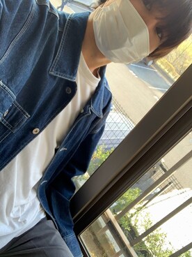 「WOOLRICH（ウールリッチ）のアイテム（デニムジャケット）」を使った、takumiさん（メンズ・180cm）の春コーディネート