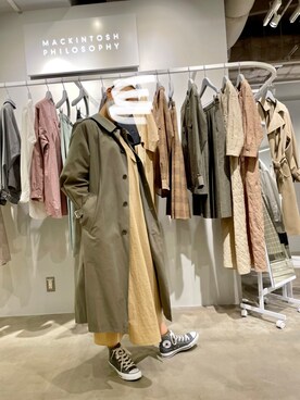 「MACKINTOSH PHILOSOPHY（ﾏｯｷﾝﾄｯｼｭ ﾌｨﾛｿﾌｨｰ）のアイテム（ステンカラーコート）」を使った、MP    WOMAN さん（レディース・164cm）の冬コーディネート