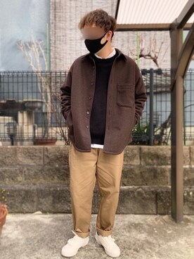 ニット セーターを使った シャツアウター のメンズ人気ファッションコーディネート Wear