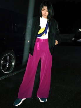 「ストリート服が好き」｜「アイテム（MA-1）」を使った、nanamiさん（レディース・163cm）の秋コーディネート